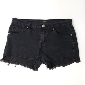 Forever 21 Black 28 Raw Hem Denim Short